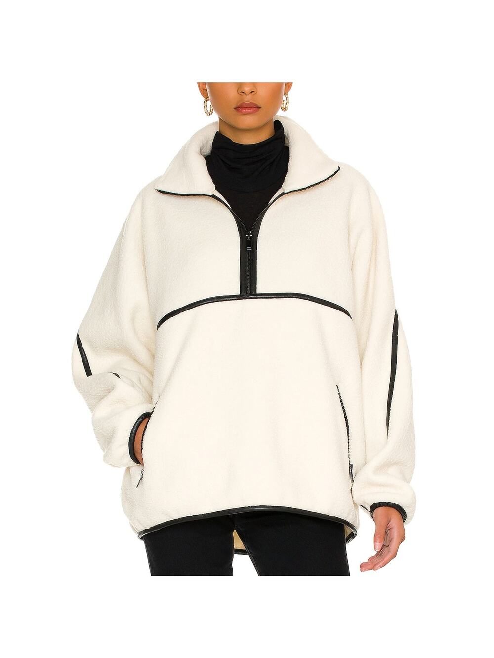 Lamarque Cozy Ivory Helsa Fleece Pullover Size S